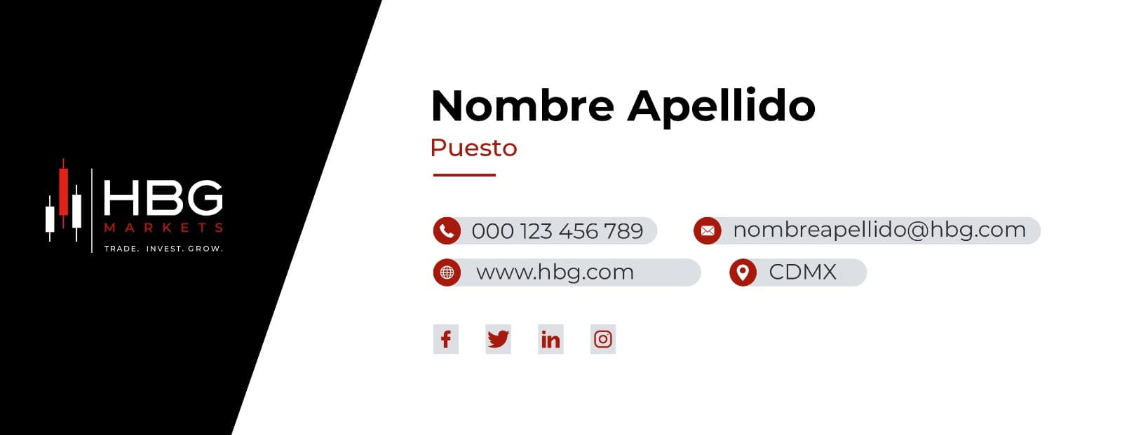 Plantilla de firma de correo HBG Markets
